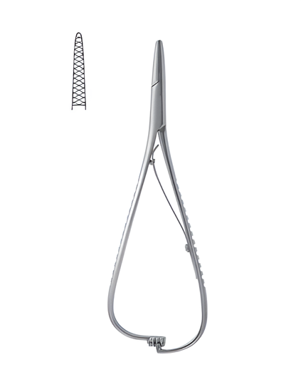 Mathieu needle holder with fine tip Steel 14 cm