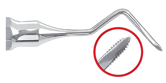 Heidbrink root puller left, serrated, Ø 2 mm, 17.5 cm