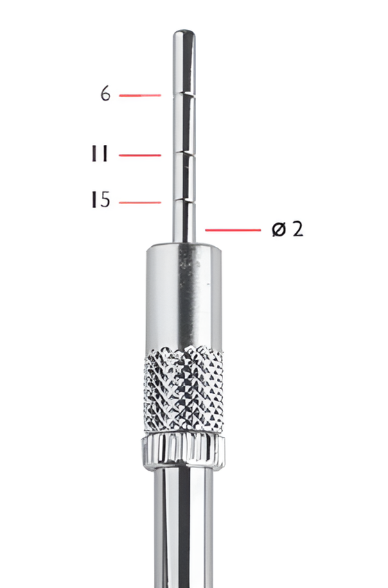 Straight convex osteotome with stop Ø 2 mm