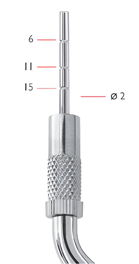 Bayonet concave osteotome with stop Ø 2 mm