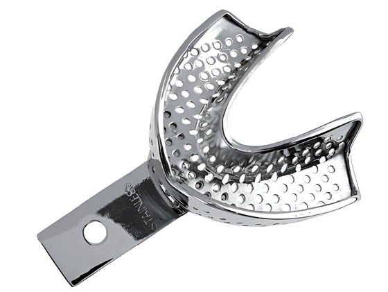 Perforated impression tray with lower edge No. 5