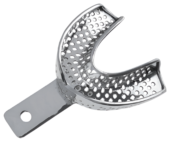 Perforated impression tray with lower edge No. 6