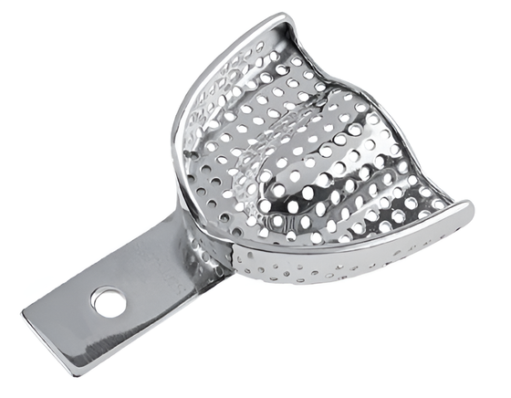 Perforated impression tray with upper edge No. 2