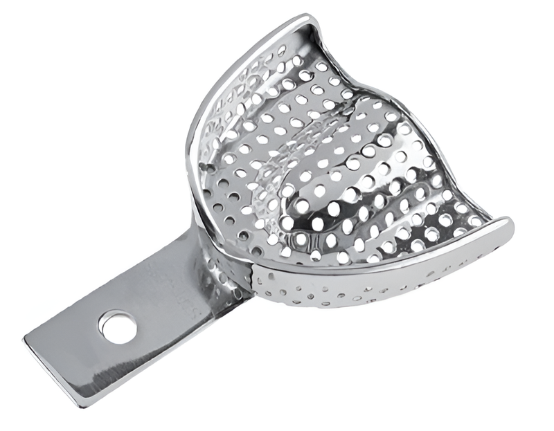 Perforated impression tray with upper edge No. 2