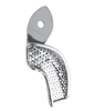 Perforated partial impression tray with edge, right