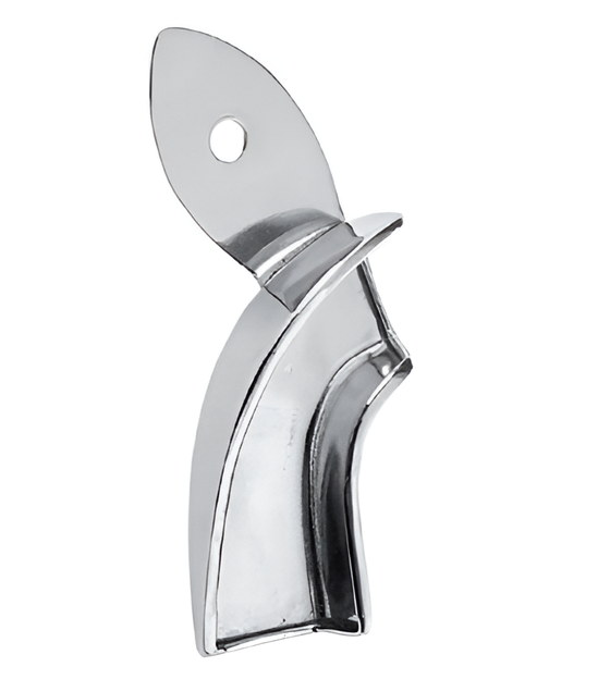 Smooth partial impression tray with edge, right