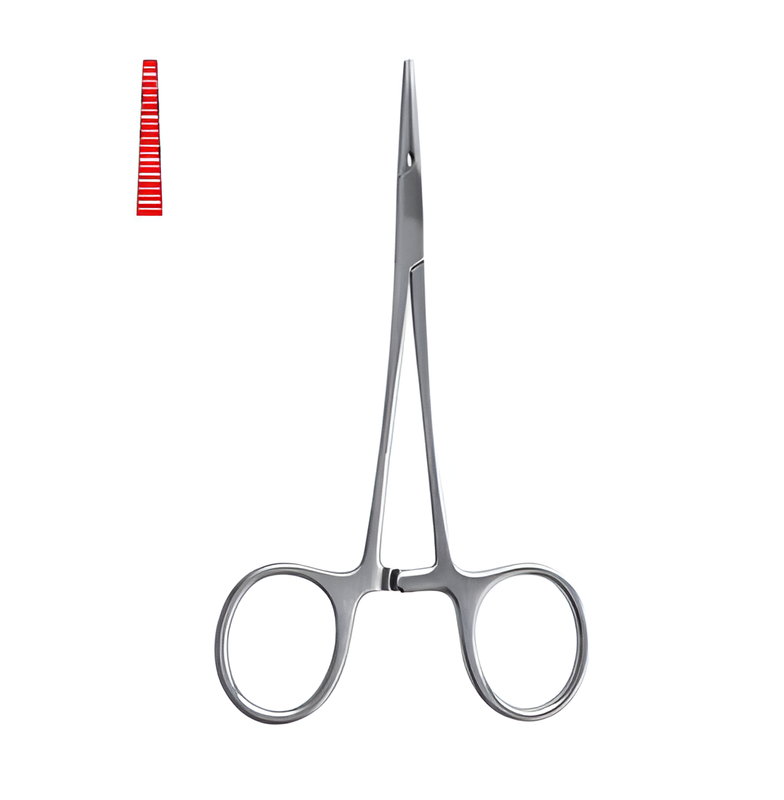 Anatomical mosquito tweezers, straight, 12 cm