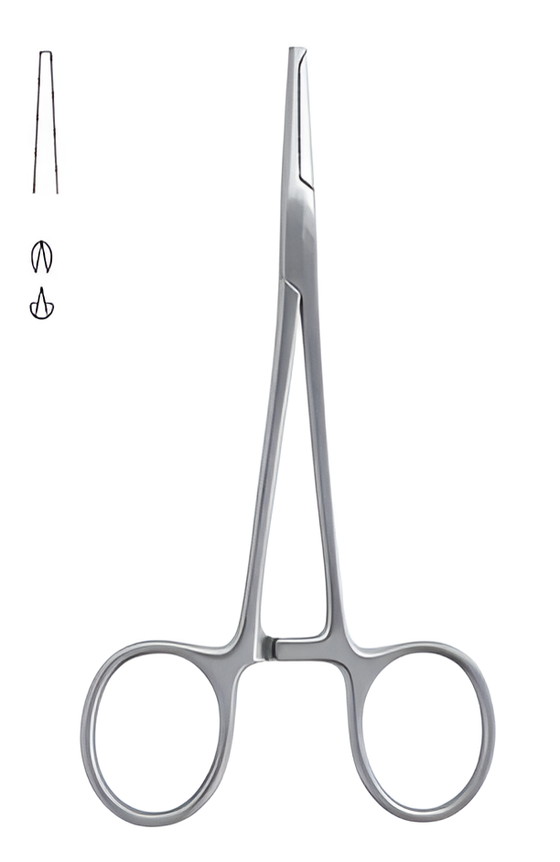 Surgical mosquito forceps, straight, 12 cm