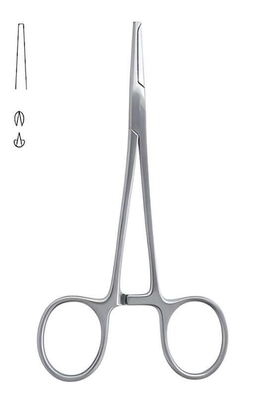 Surgical mosquito forceps, straight, 12 cm