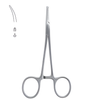 Surgical mosquito forceps, curved, 12 cm