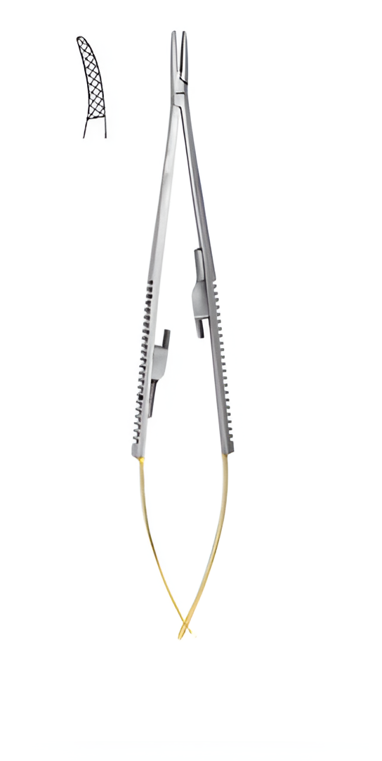 Castroviejo TC needle holder curved 140 mm