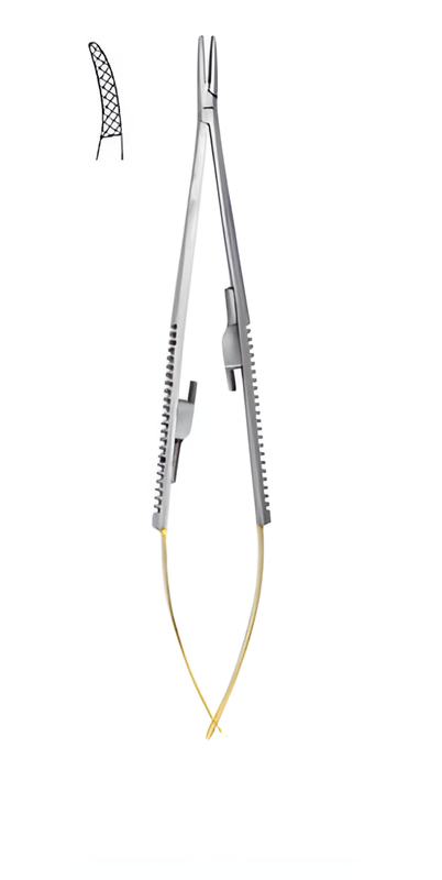 Castroviejo TC needle holder curved 140 mm