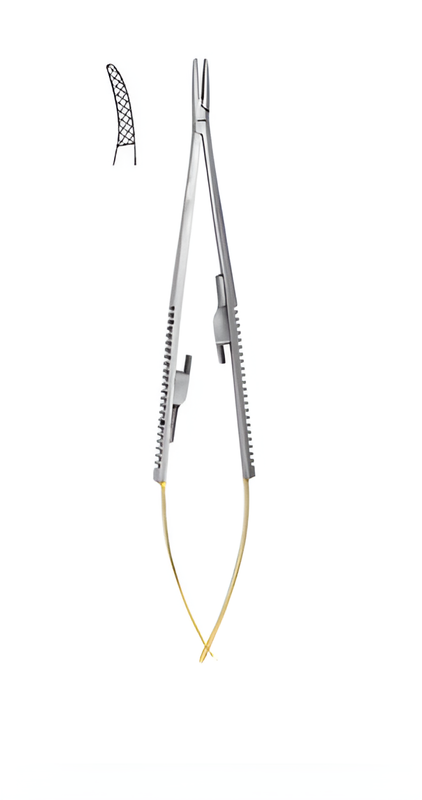 Castroviejo TC needle holder curved 180 mm