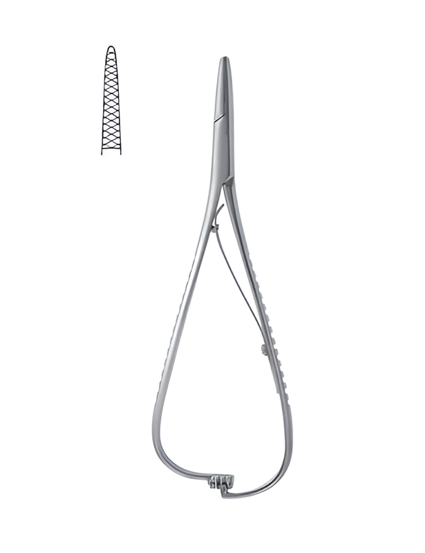Mathieu needle holder with fine tip Steel 14 cm