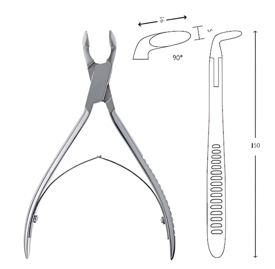 Bone forceps (rongeur) Mead 90°