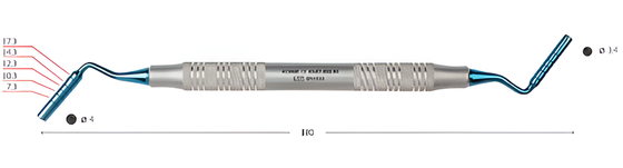 Bone compactors, titanium nitride coated, Ø 3.4–4 mm