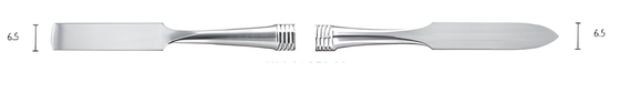 Double cement spatula, 6.5 mm, 18 cm