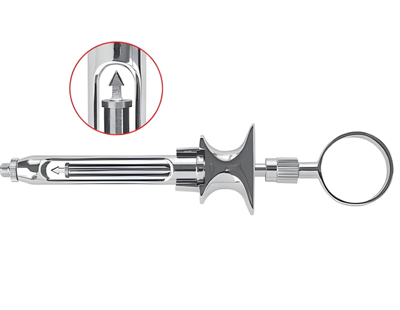 Anesthesia syringe with 1 ring