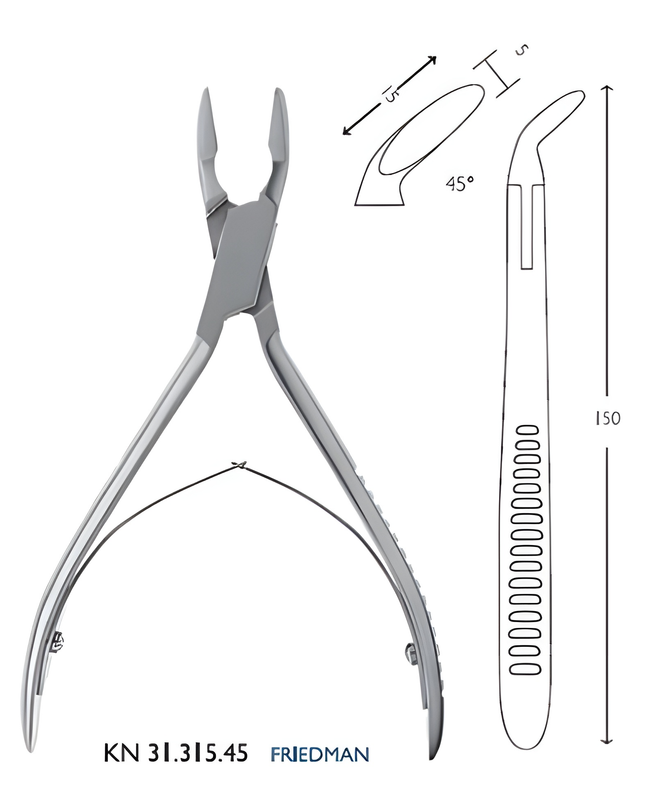 Friedman bone forceps 45°