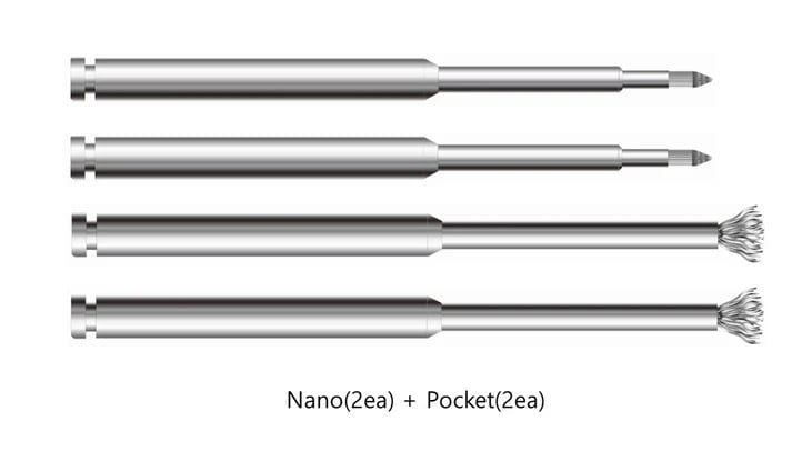 Set of NiTi brushes for peri-implantitis – Nano (2 pcs.) + Pocket (2 pcs.)